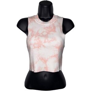 Tie-Dye Ribbed Aerie Sleeveless Tie-Dye‎ Tank Top Cropped